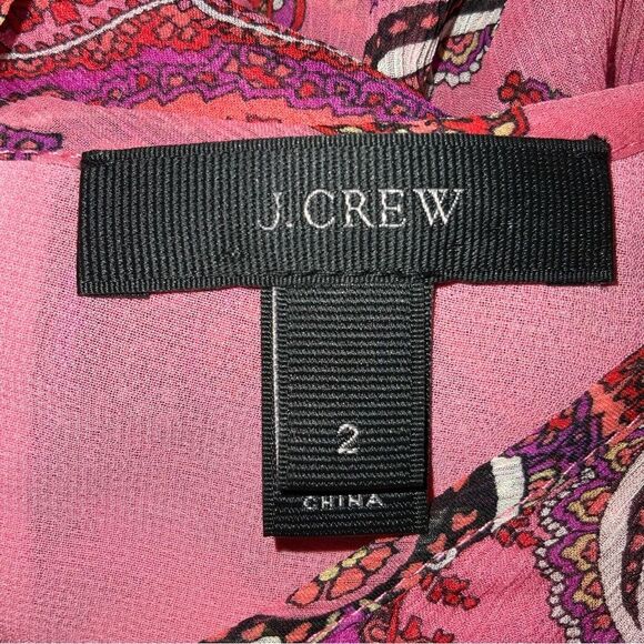 J.Crew Women Silk Blouse Ruffle-front chiffon top - Picture 5 of 7